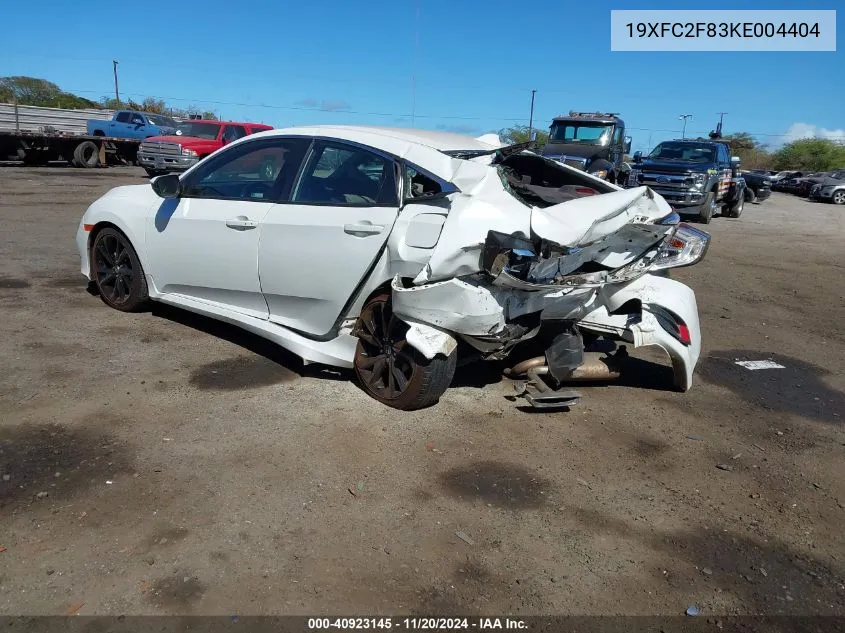 2019 Honda Civic Sport VIN: 19XFC2F83KE004404 Lot: 40923145