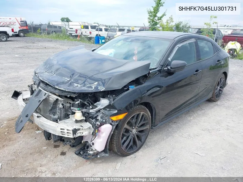 2020 Honda Civic VIN: SHHFK7G45LU301731 Lot: 12026399