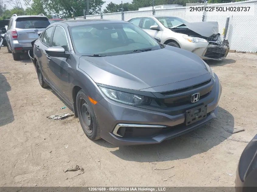 2020 Honda Civic Sedan VIN: 2HGFC2F50LH028737 Lot: 12061689