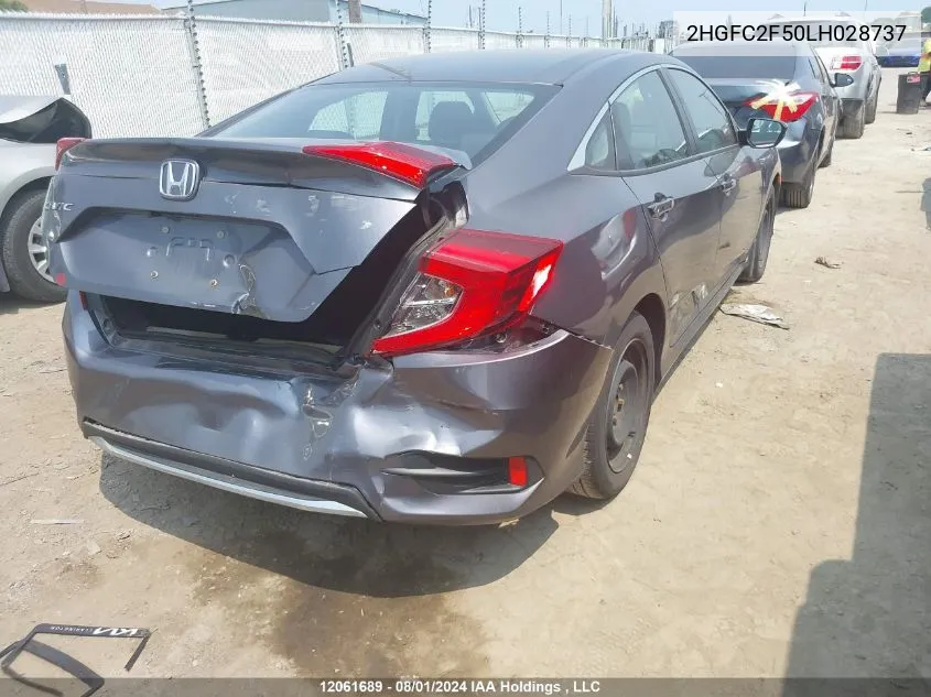 2020 Honda Civic Sedan VIN: 2HGFC2F50LH028737 Lot: 12061689