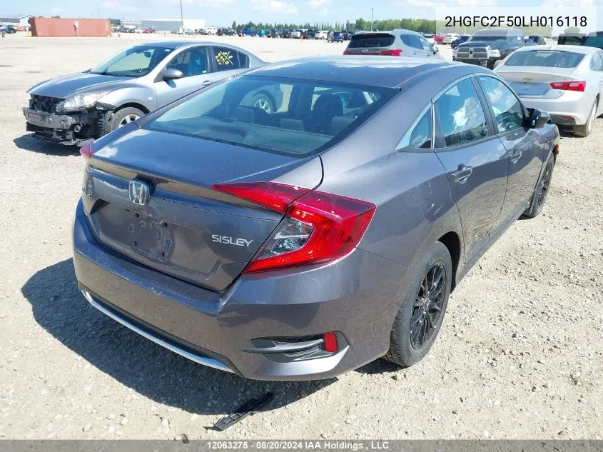 2HGFC2F50LH016118 2020 Honda Civic Sedan