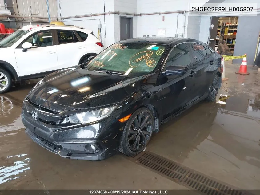 2020 Honda Civic Sedan VIN: 2HGFC2F89LH005807 Lot: 12074858