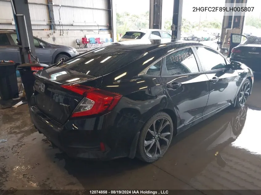 2020 Honda Civic Sedan VIN: 2HGFC2F89LH005807 Lot: 12074858