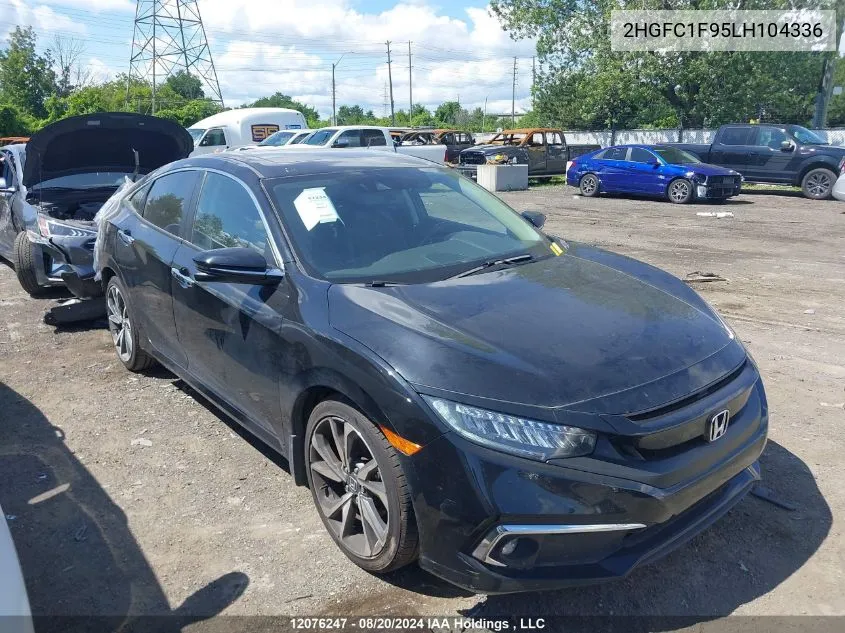 2020 Honda Civic Touring VIN: 2HGFC1F95LH104336 Lot: 12076247