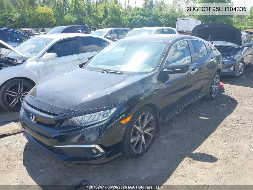 2020 Honda Civic Touring VIN: 2HGFC1F95LH104336 Lot: 12076247