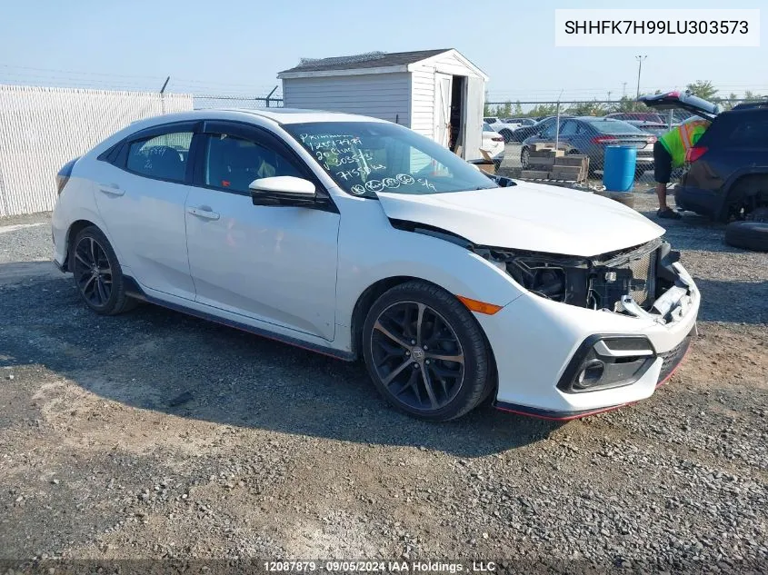 2020 Honda Civic Hatchback VIN: SHHFK7H99LU303573 Lot: 12087879