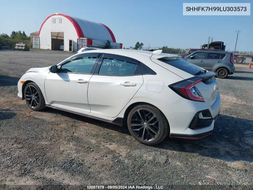 2020 Honda Civic Hatchback VIN: SHHFK7H99LU303573 Lot: 12087879