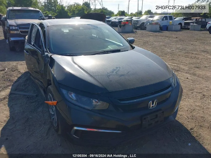 2020 Honda Civic Sedan VIN: 2HGFC2F73LH007933 Lot: 12100304