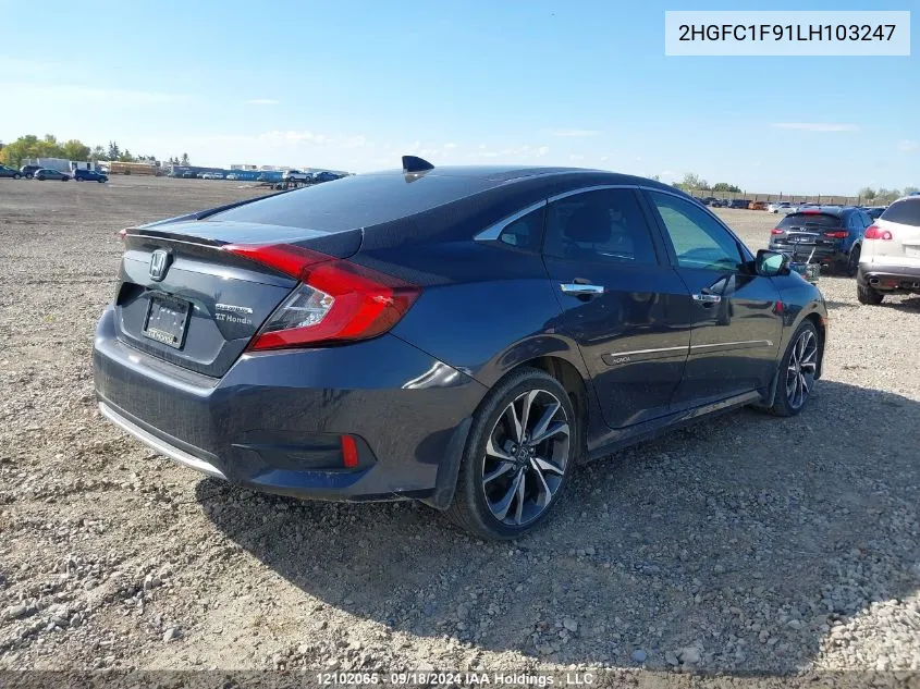 2020 Honda Civic Sedan VIN: 2HGFC1F91LH103247 Lot: 12102065