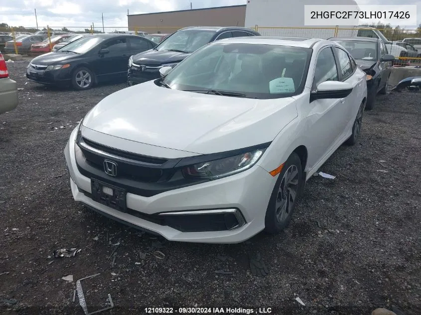 2HGFC2F73LH017426 2020 Honda Civic Ex