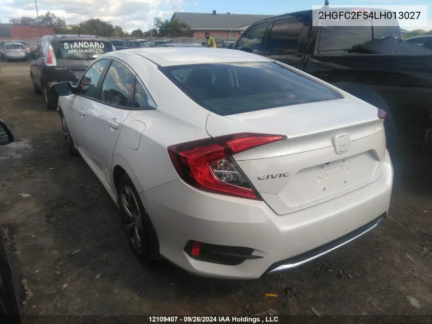 2HGFC2F54LH013027 2020 Honda Civic