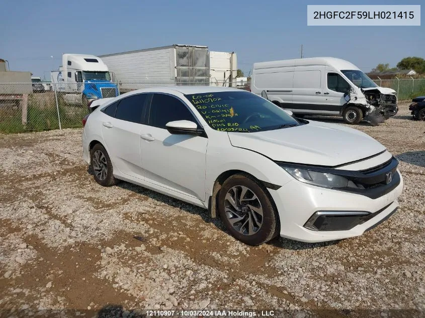 2020 Honda Civic Sedan VIN: 2HGFC2F59LH021415 Lot: 12110907