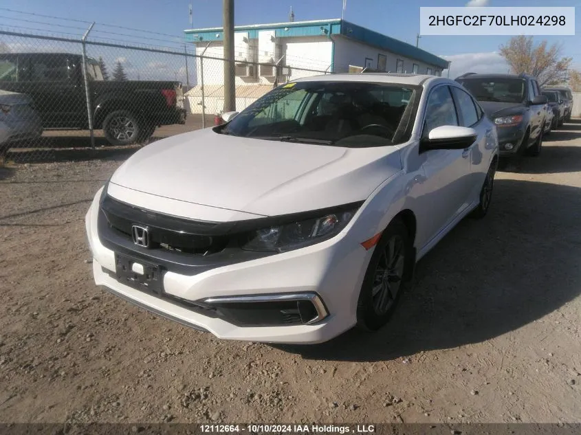 2020 Honda Civic Sedan VIN: 2HGFC2F70LH024298 Lot: 12112664