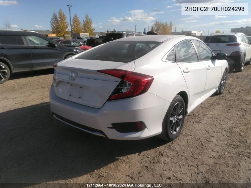 2020 Honda Civic Sedan VIN: 2HGFC2F70LH024298 Lot: 12112664