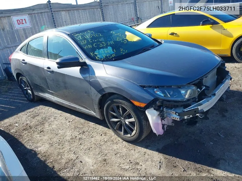 2020 Honda Civic Sedan VIN: 2HGFC2F75LH033711 Lot: 12115462