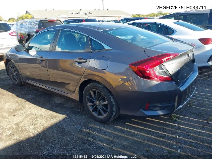 2HGFC2F75LH033711 2020 Honda Civic Sedan