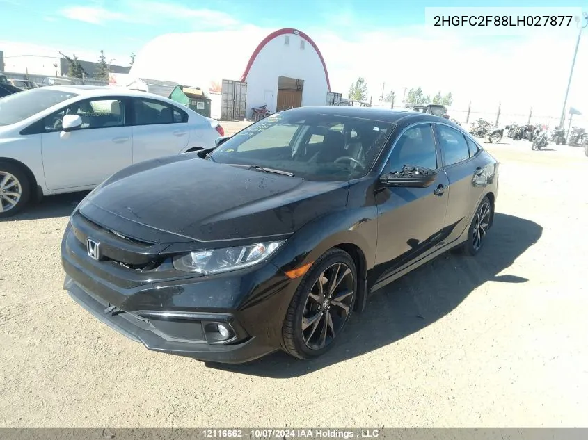 2020 Honda Civic Sedan VIN: 2HGFC2F88LH027877 Lot: 12116662