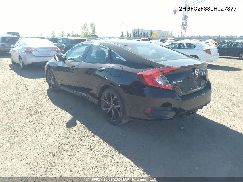 2020 Honda Civic Sedan VIN: 2HGFC2F88LH027877 Lot: 12116662