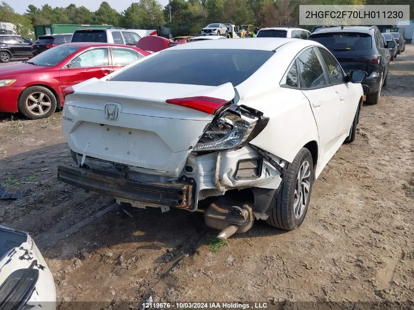 2020 Honda Civic Sedan VIN: 2HGFC2F70LH011230 Lot: 12119676