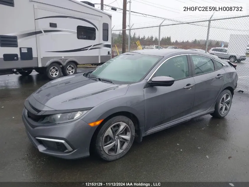 2020 Honda Civic Sedan VIN: 2HGFC2E59LH008732 Lot: 12153129