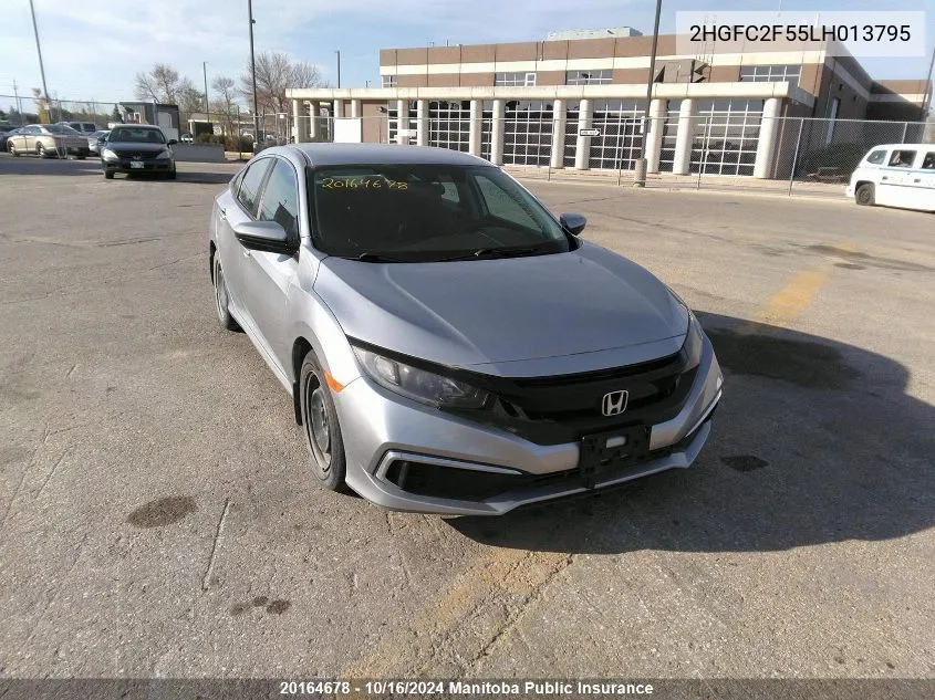 2020 Honda Civic Lx VIN: 2HGFC2F55LH013795 Lot: 20164678