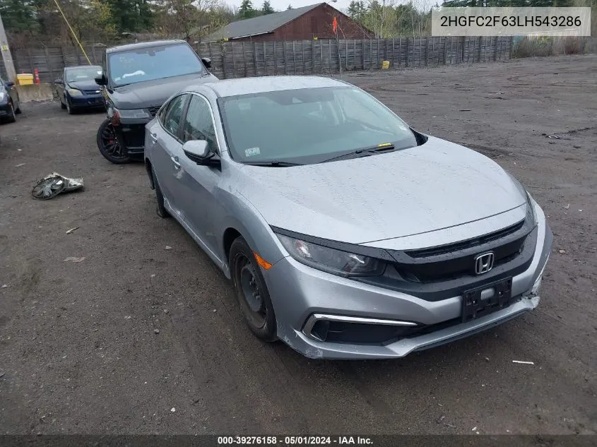 2020 Honda Civic Lx VIN: 2HGFC2F63LH543286 Lot: 39276158