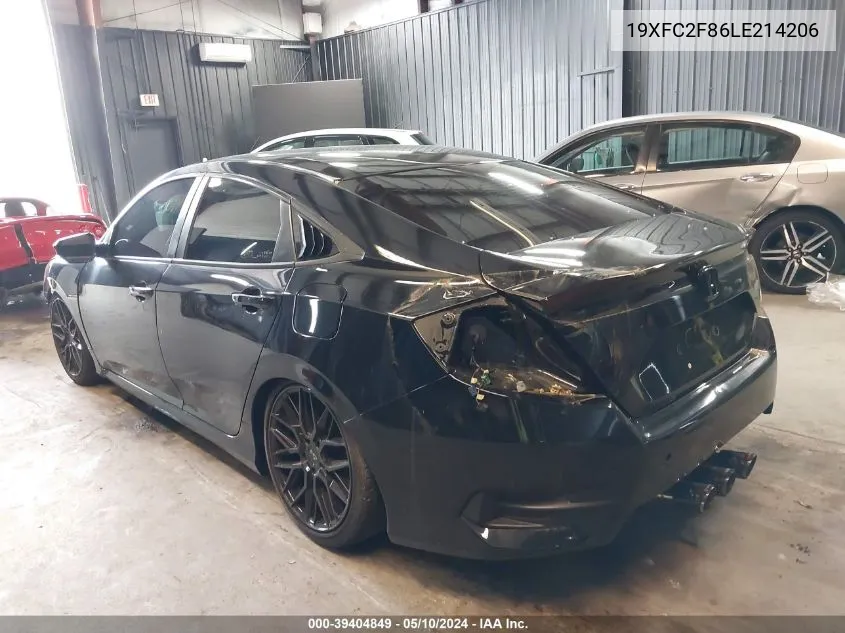 2020 Honda Civic Sport VIN: 19XFC2F86LE214206 Lot: 39404849