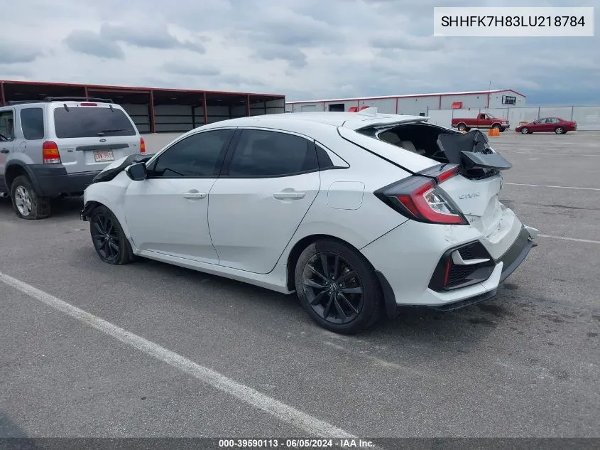 2020 Honda Civic Ex-L VIN: SHHFK7H83LU218784 Lot: 39590113