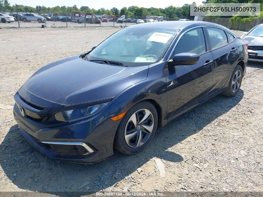 2020 Honda Civic Lx VIN: 2HGFC2F65LH500973 Lot: 39597184