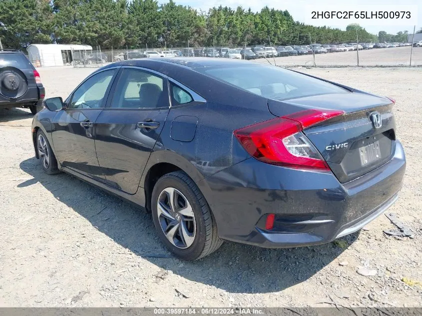 2020 Honda Civic Lx VIN: 2HGFC2F65LH500973 Lot: 39597184