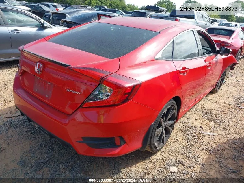 2HGFC2F85LH598873 2020 Honda Civic Sport