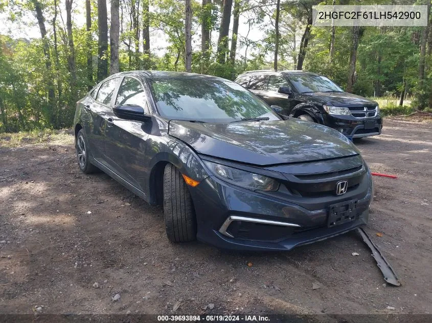 2020 Honda Civic Lx VIN: 2HGFC2F61LH542900 Lot: 39693894