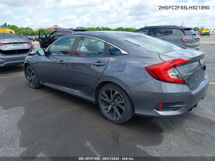 2020 Honda Civic Sport VIN: 2HGFC2F85LH521890 Lot: 39707436