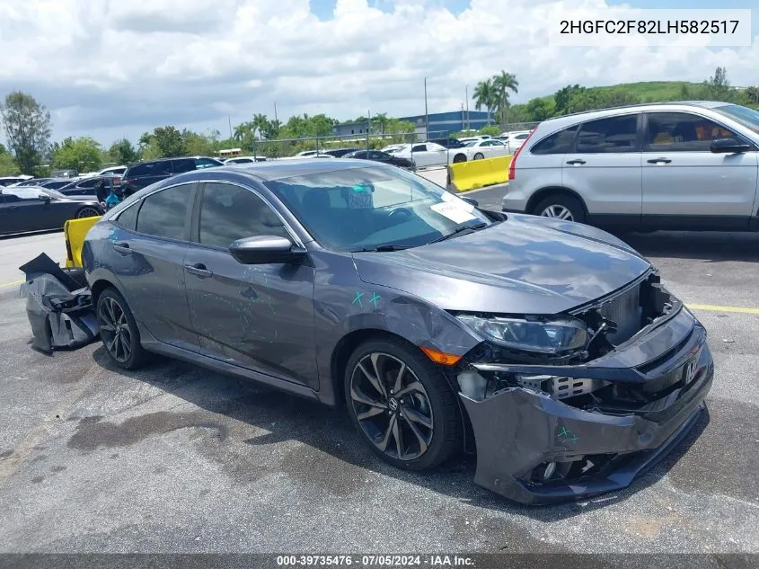 2020 Honda Civic Sport VIN: 2HGFC2F82LH582517 Lot: 39735476