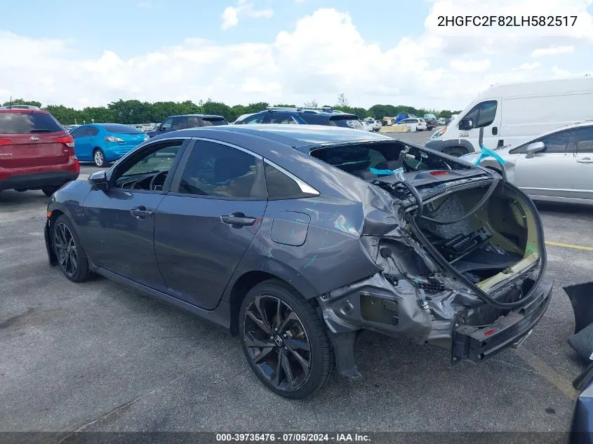 2020 Honda Civic Sport VIN: 2HGFC2F82LH582517 Lot: 39735476