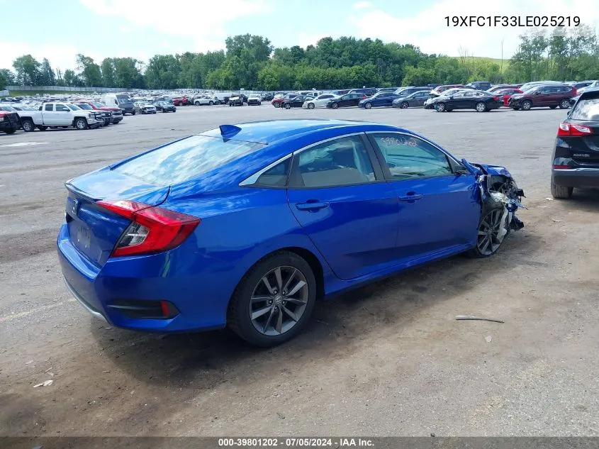 2020 Honda Civic Ex VIN: 19XFC1F33LE025219 Lot: 39801202