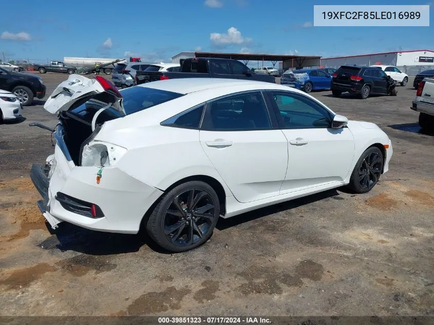 2020 Honda Civic Sport VIN: 19XFC2F85LE016989 Lot: 39851323