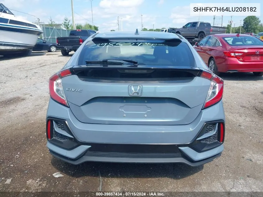 2020 Honda Civic Ex VIN: SHHFK7H64LU208182 Lot: 39857434