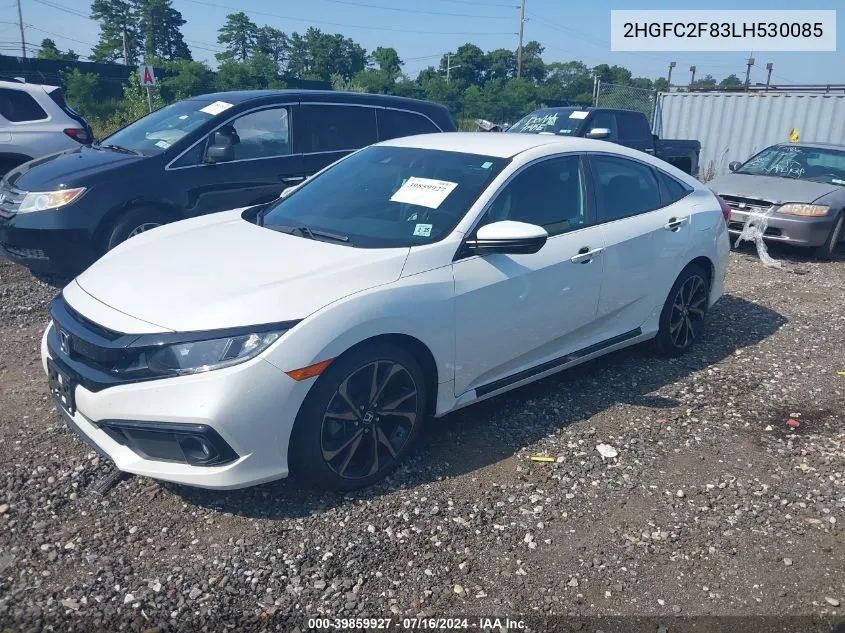 2020 Honda Civic Sport VIN: 2HGFC2F83LH530085 Lot: 39859927