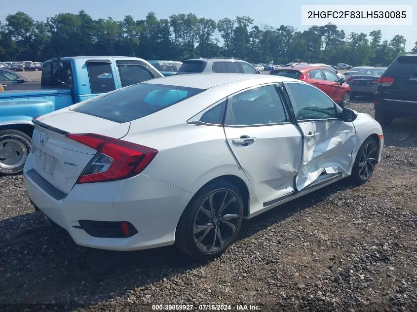 2020 Honda Civic Sport VIN: 2HGFC2F83LH530085 Lot: 39859927