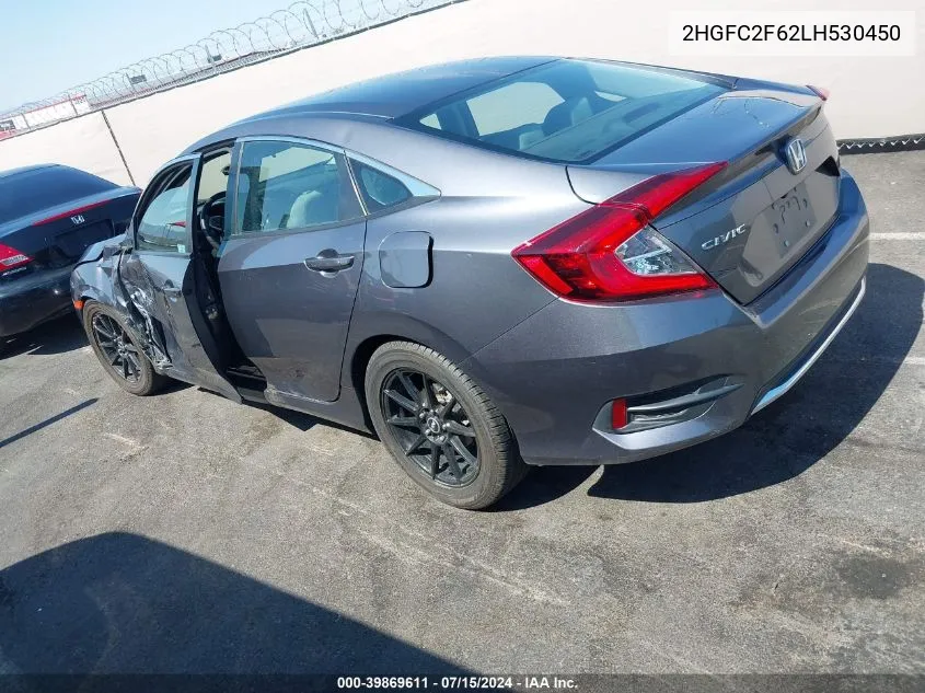 2020 Honda Civic Lx VIN: 2HGFC2F62LH530450 Lot: 39869611