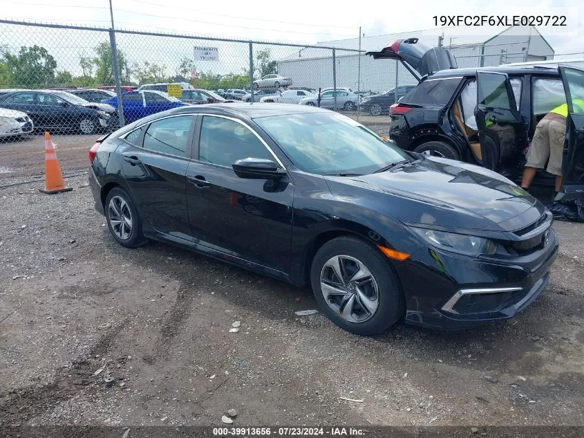 2020 Honda Civic Lx VIN: 19XFC2F6XLE029722 Lot: 39913656