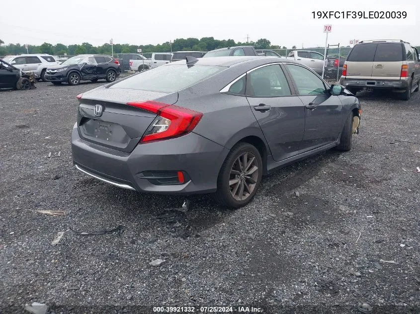 2020 Honda Civic Ex VIN: 19XFC1F39LE020039 Lot: 39921332