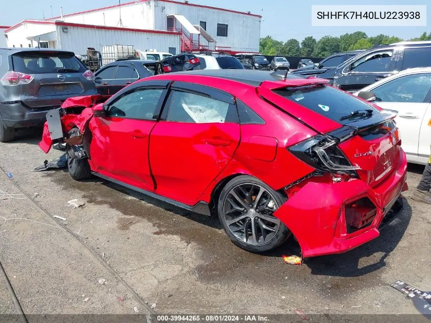 2020 Honda Civic Sport VIN: SHHFK7H40LU223938 Lot: 39944265