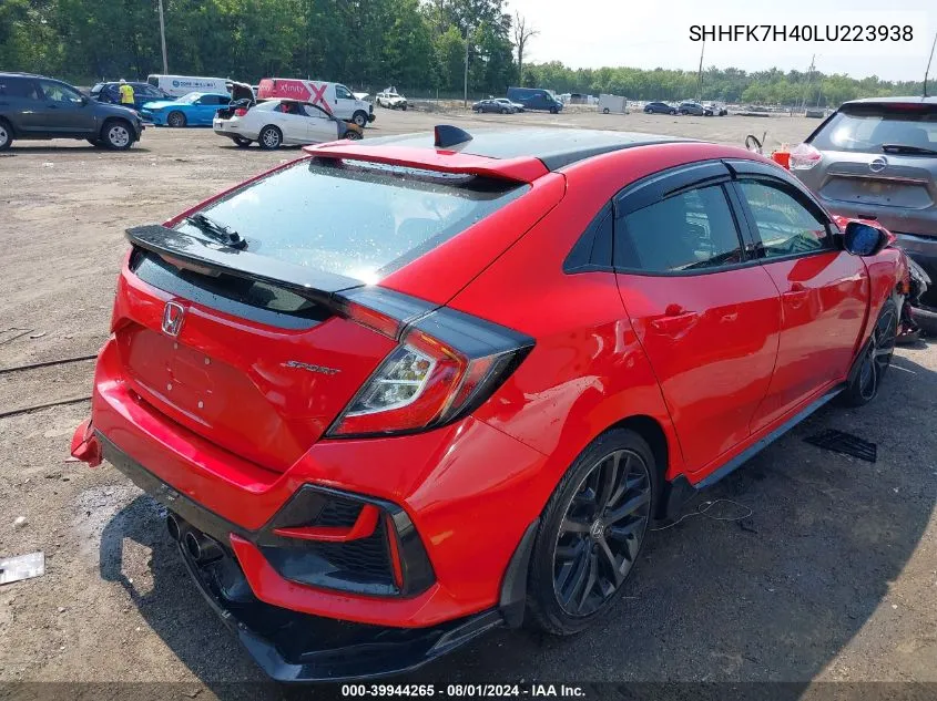 2020 Honda Civic Sport VIN: SHHFK7H40LU223938 Lot: 39944265