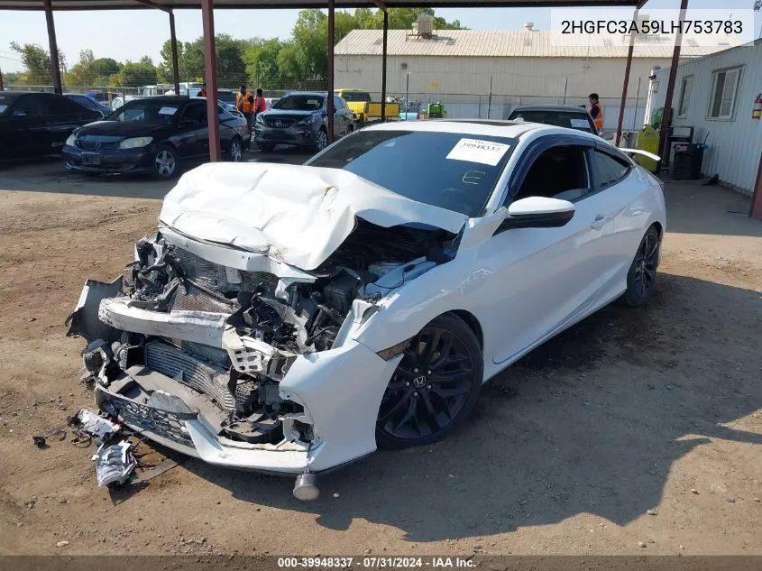 2020 Honda Civic Si Coupe VIN: 2HGFC3A59LH753783 Lot: 39948337