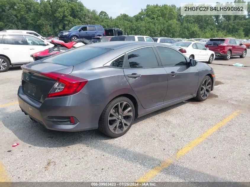 2020 Honda Civic Sport VIN: 2HGFC2F84LH590862 Lot: 39953423