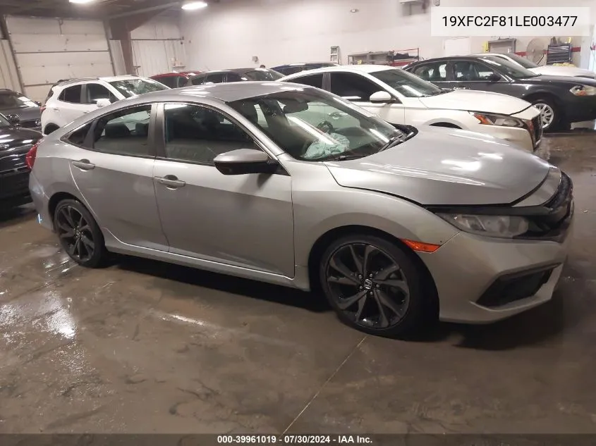 19XFC2F81LE003477 2020 Honda Civic Sport