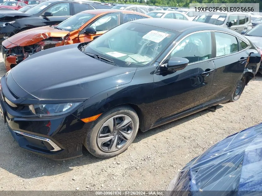 2020 Honda Civic Lx VIN: 19XFC2F63LE025656 Lot: 39967838