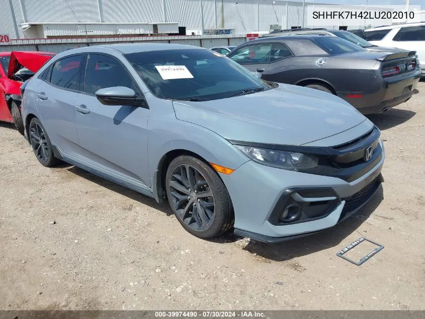 2020 Honda Civic Sport VIN: SHHFK7H42LU202010 Lot: 39974490